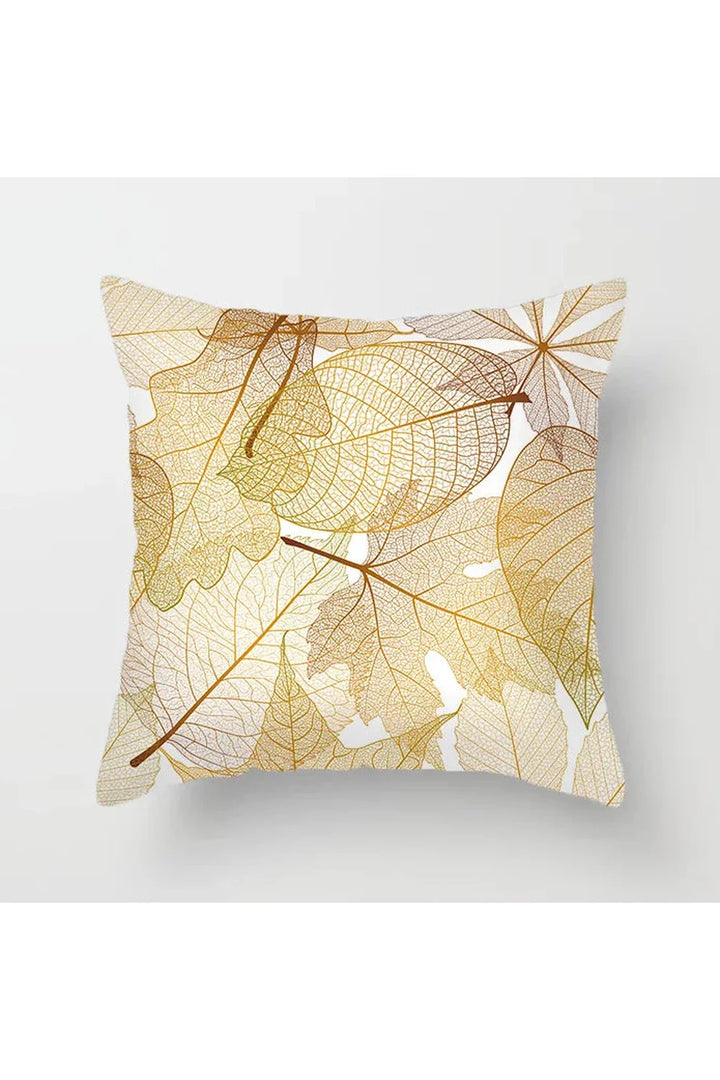 Yellow Leaf Polyester Pillowcase | Bowlift