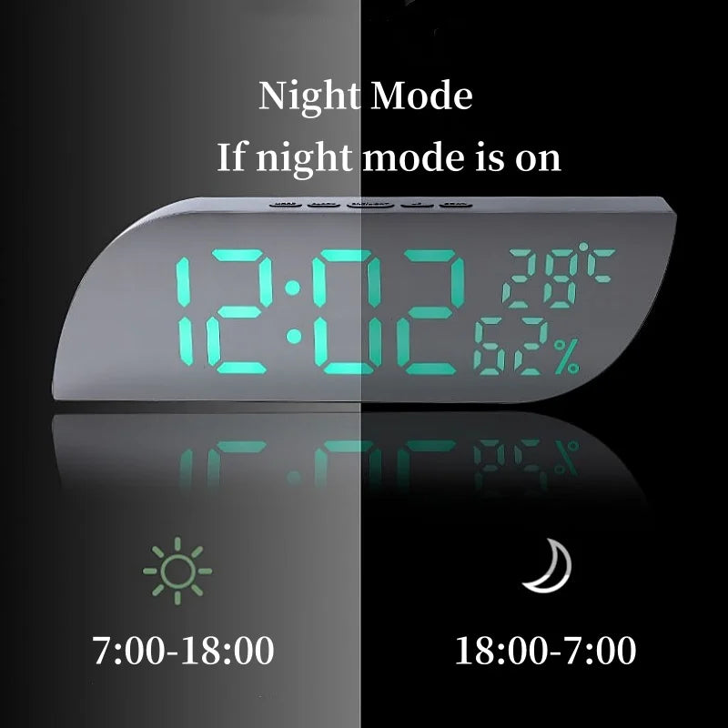BowLift | LED Digital Alarm Clock with Dual Display & Unlimited Snooze