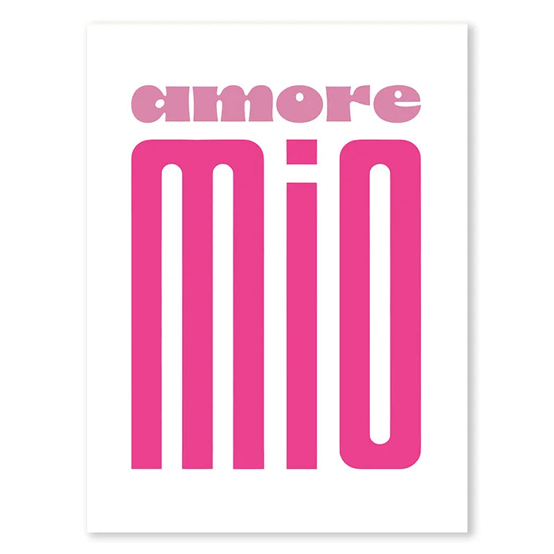 Pink Retro Love Quote Wall Art Fine Art Canvas Prints Typographic Pictures For Bedroom Living Room Hotel Room Modern Apartment Wall Art Decor | Bowlift