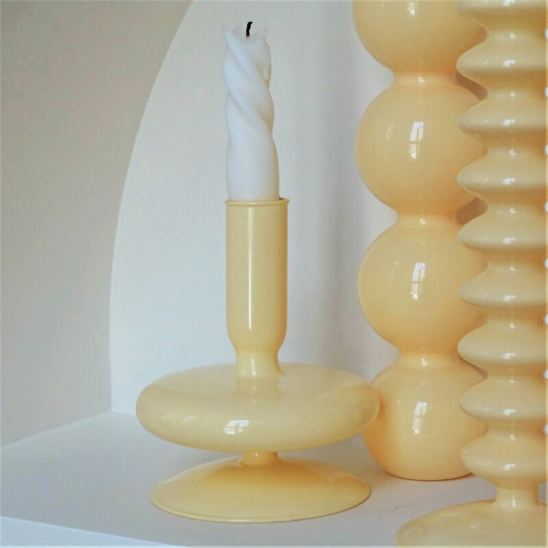 Ivory Glass Candleholder | Bowlift