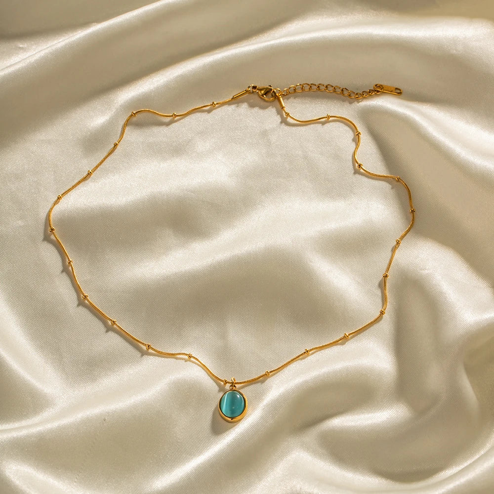 BowLift | 18k Blue Opal Satellite Chain Necklace