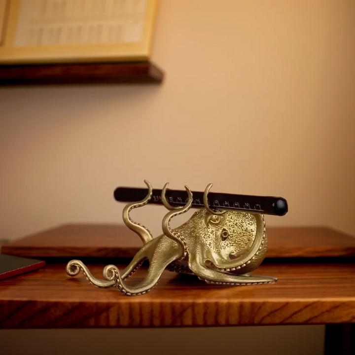 BowLift | Versatile Golden Octopus Desk Organizer & Phone Stand