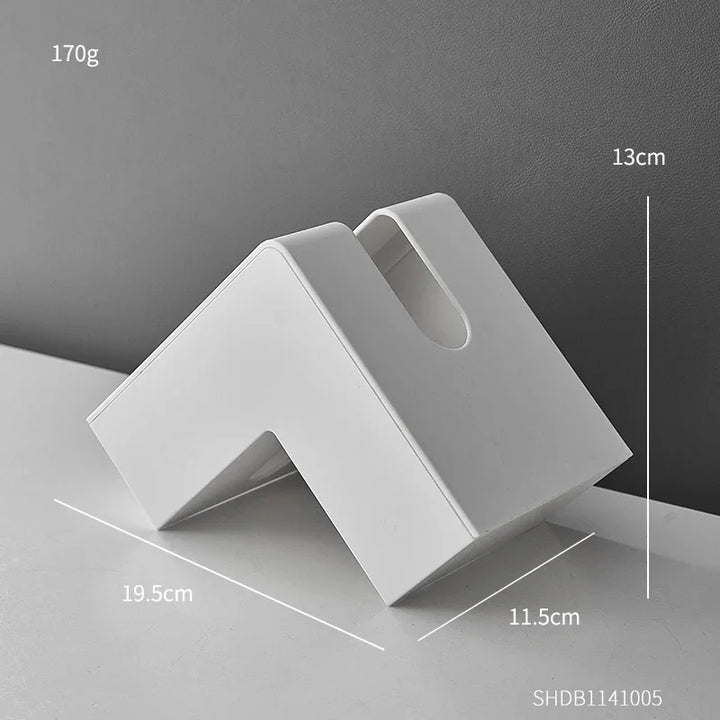 Minimalist Abstract L-Shaped Sculptured Tissue Box For Living Room Coffee Table Kitchen Worktop Desktop Nordic Style Home Decoration | Bowlift