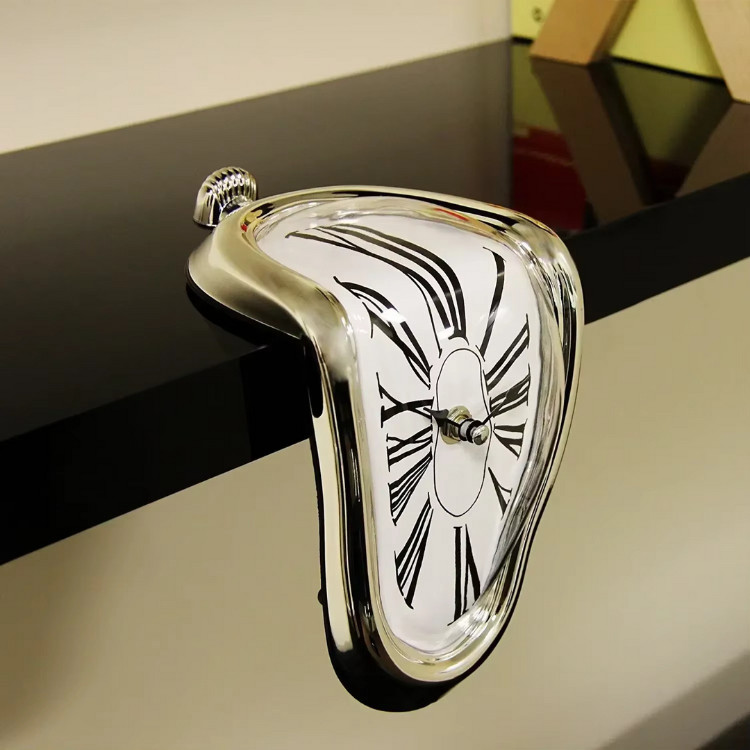 BowLift | Surreal Melting Wall Clock – Distorted Dali-Inspired Timepiece for Home & Garden