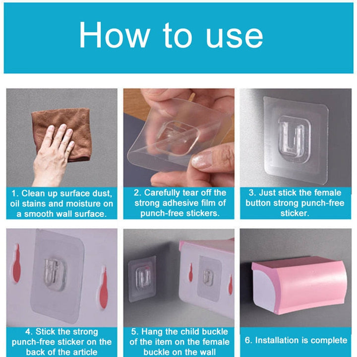 BowLift | Double-Sided Adhesive Punch-Free Strong Wall Hook