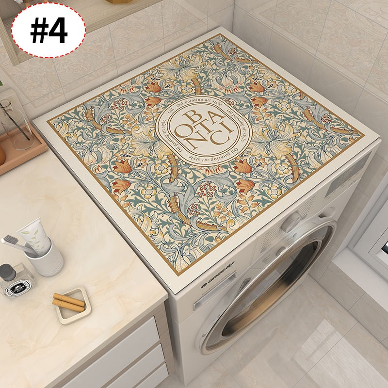 BowLift | Retro Floral Washing Machine Cover Drainer Mat