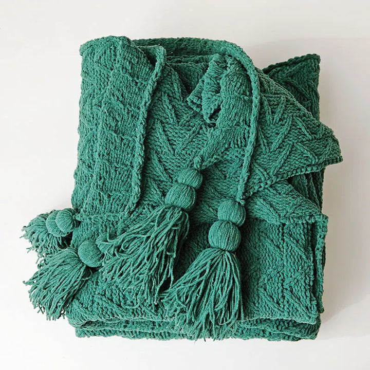 HeartCozy Blanket – Luxe Chenille Blanket with Heart Fringes Bowlift