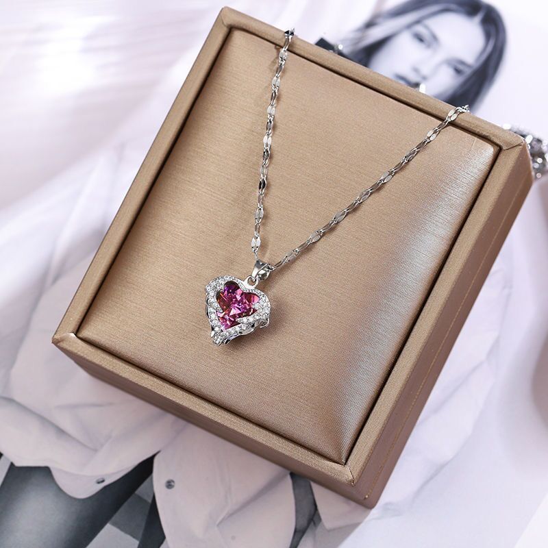 BowLift | Ocean Heart Stainless Steel Zircon Necklace