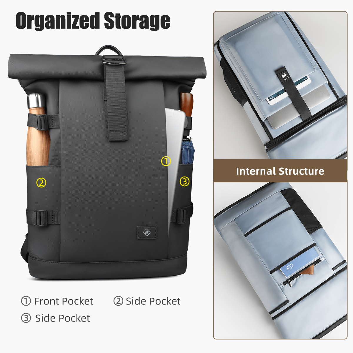 BowLift | Expandable outdoor backpack with large volume & laptop compartment