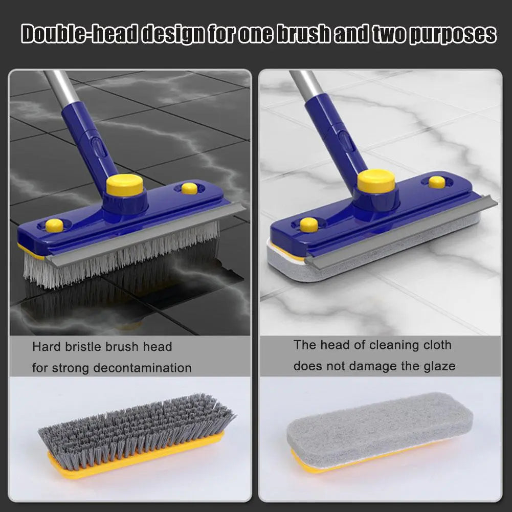 BowLift | 2in1 V-Shaped Long Handle Floor Scrub Edge Cleaner Brush