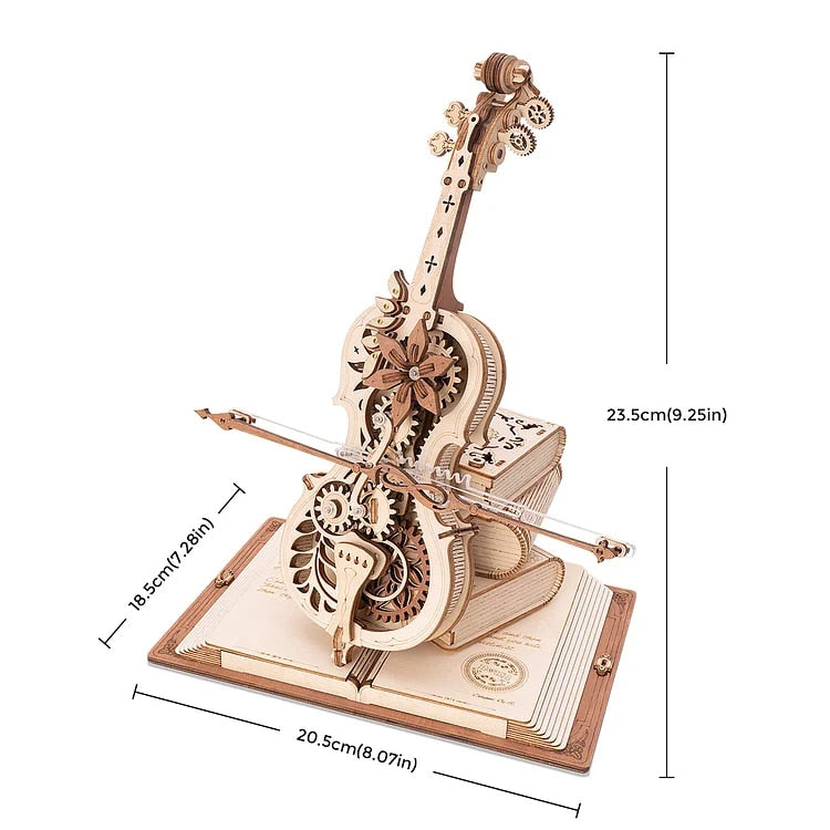 3D Magical Mechanical Wooden Cello Puzzle | Bowlift