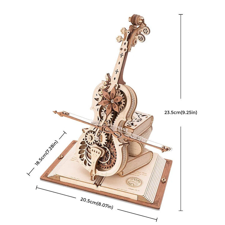 3D Magical Mechanical Wooden Cello Puzzle | Bowlift