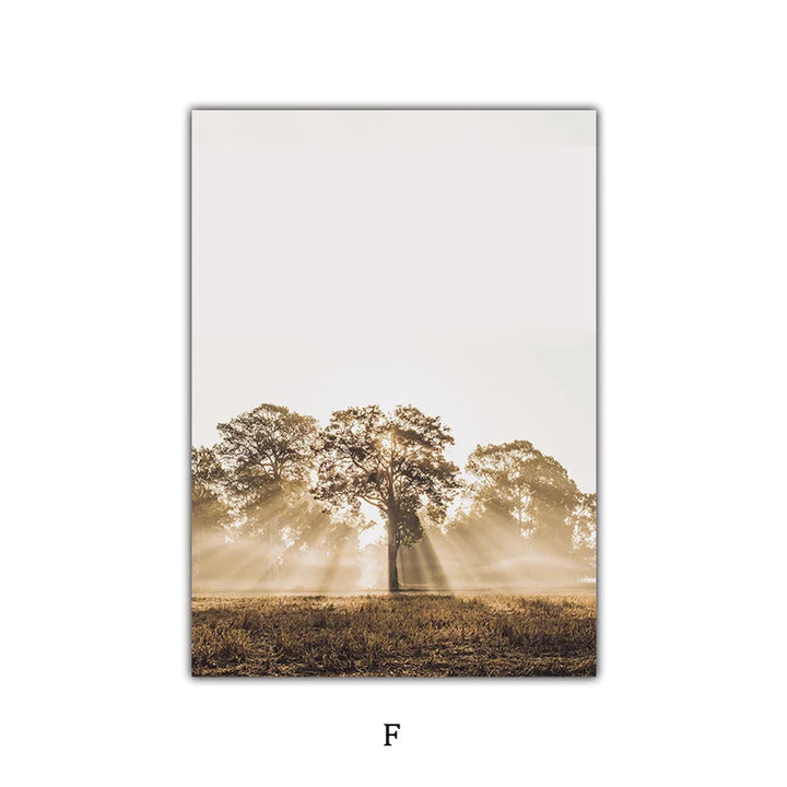 Simple Nature Floral Landscape Gallery Wall Art Fine Art Canvas Prints Minimalist Nordic Pictures For Living Room Scandinavian Home Decor | Bowlift
