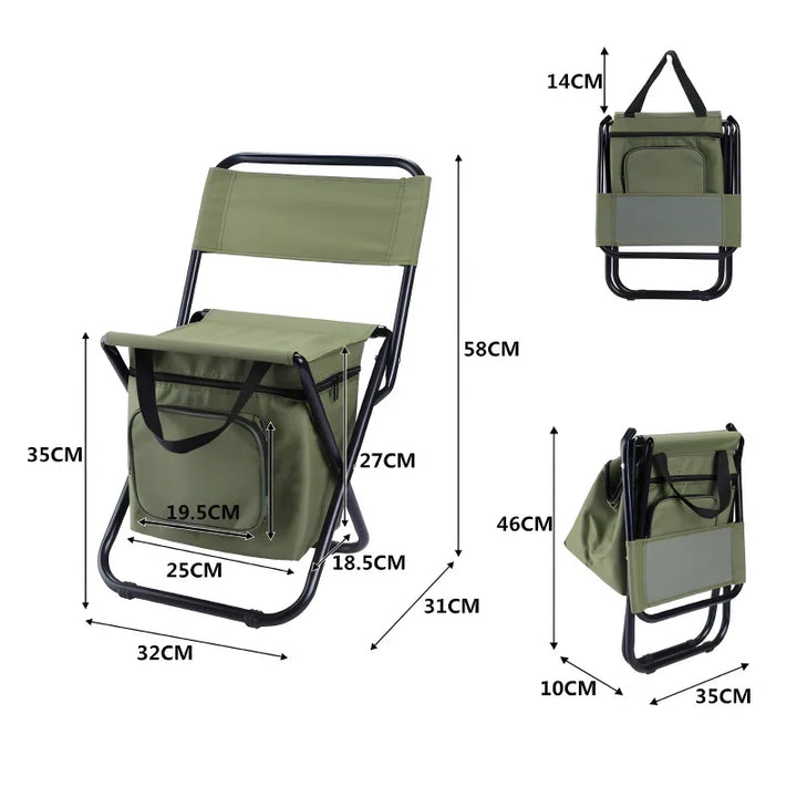 BowLift | Built-in Cooling Bag Portable Folding Outdoor Stool