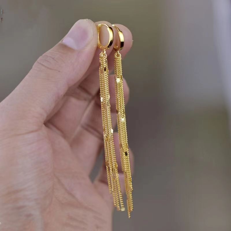 BowLift | Elegant Flow Long Metal Tassel Earrings