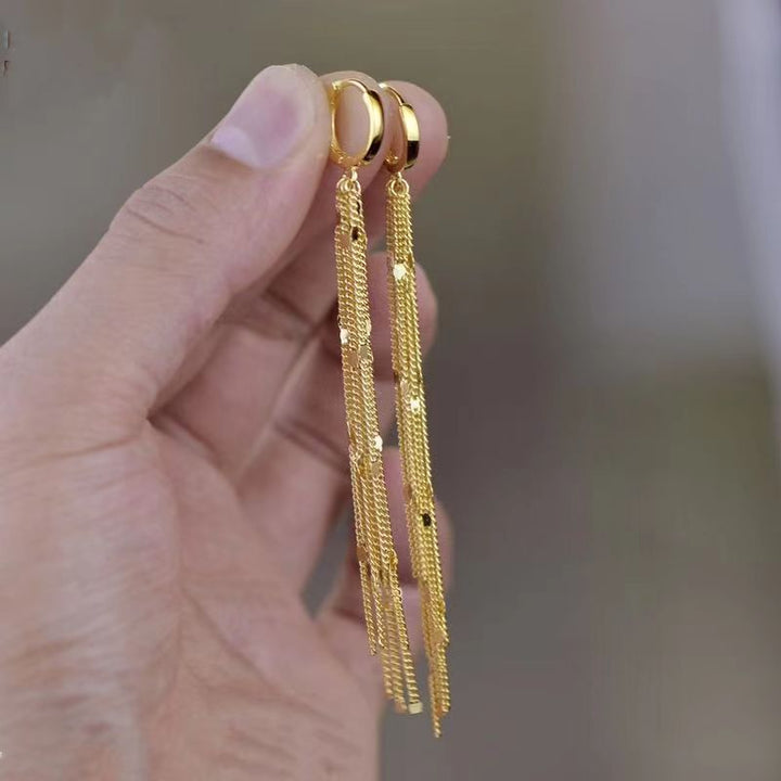 BowLift | Elegant Flow Long Metal Tassel Earrings