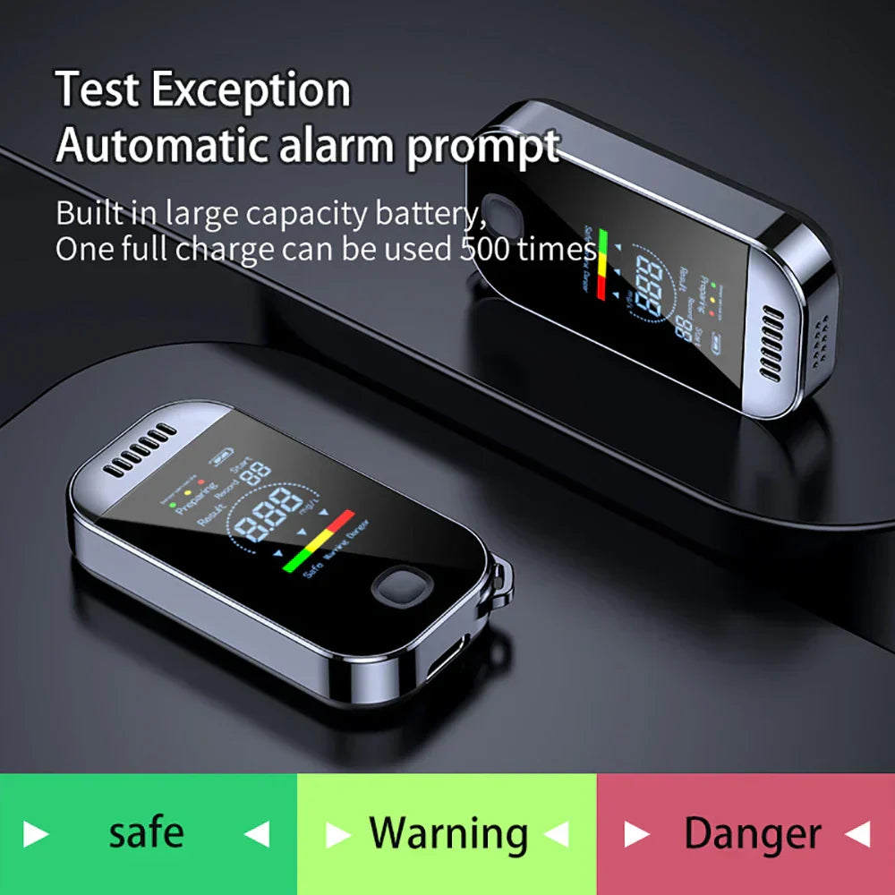 BowLift | Compact Digital Breathalyzer Keychain with LCD Screen – USB Rechargeable Alcohol Tester for Accurate Measurements