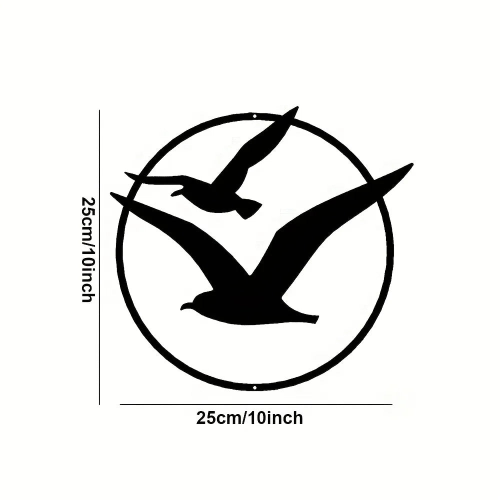 Seaside Seagulls Iron Art Wall Art 3D Metal Sculptured Birds Wall Decoration For Living Room Dining Room Creative Contemporary Nordic Home Decor | Bowlift