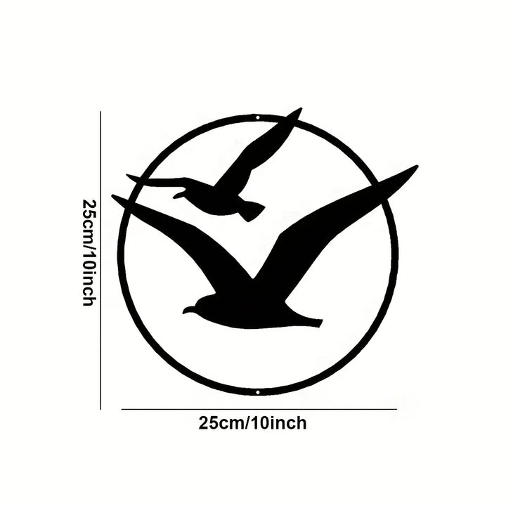 Seaside Seagulls Iron Art Wall Art 3D Metal Sculptured Birds Wall Decoration For Living Room Dining Room Creative Contemporary Nordic Home Decor | Bowlift
