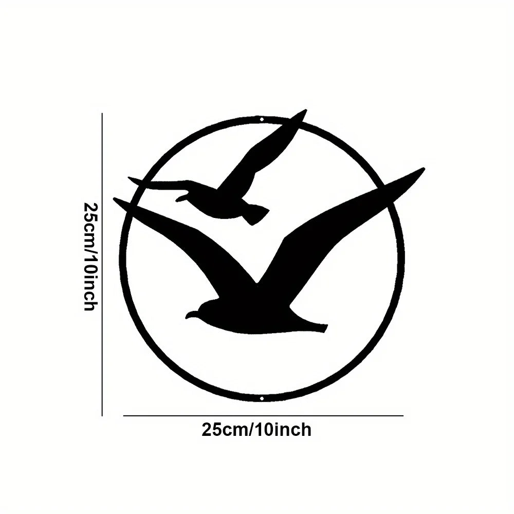 Seaside Seagulls Iron Art Wall Art 3D Metal Sculptured Birds Wall Decoration For Living Room Dining Room Creative Contemporary Nordic Home Decor | Bowlift