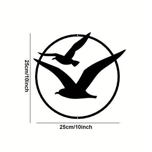 Seaside Seagulls Iron Art Wall Art 3D Metal Sculptured Birds Wall Decoration For Living Room Dining Room Creative Contemporary Nordic Home Decor | Bowlift
