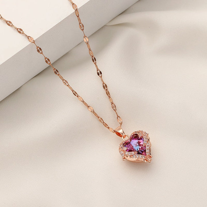 BowLift | Ocean Heart Stainless Steel Zircon Necklace