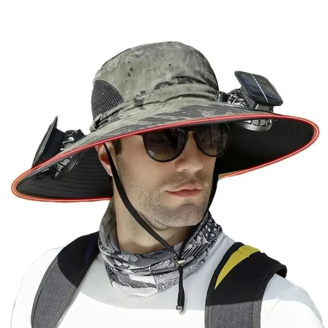 Solar Fan Fisherman's Hat - Solar Energy & USB Charging | Bowlift