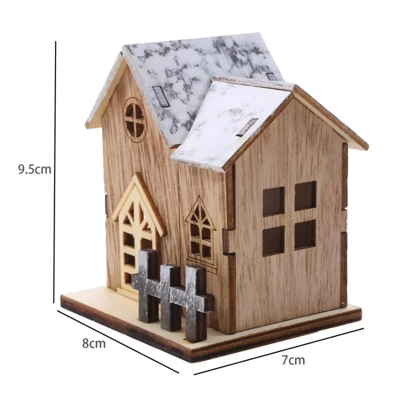 BowLift | Lunawood | LED Wooden House | Glowing Mini Christmas House | Handmade Wooden Decoration | Warm White Light for Christmas & New Year