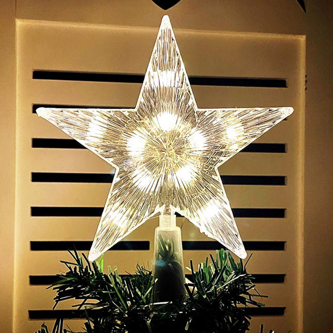 Bright Christmas Star – LED Illuminated Tree Topper for Christmas Tree, Sparkling Christmas Decoration for Festive Lighting and Elegant Decor | Bowlift