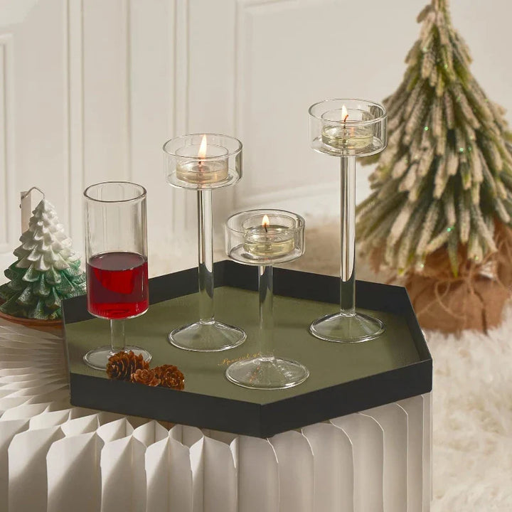 3-Piece Tealight Glass Candle Holder Set | Bowlift