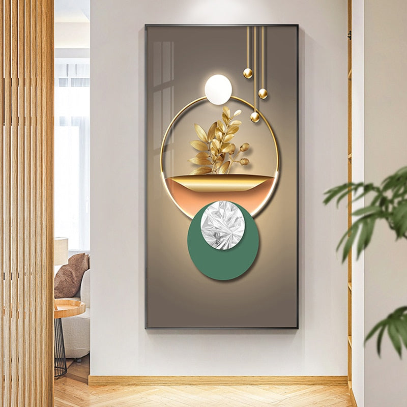 Abstract Botanical Circle Of Life Wall Art Fine Art Canvas Prints Modern Aesthetics Pictures For Luxury Bedroom Living Room Home Office Decor | Bowlift