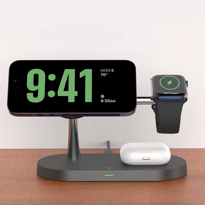 BowLift | Magnetic 3 in 1 Wireless Charging Station - Fast Charger for iPhone, Apple Watch & AirPods