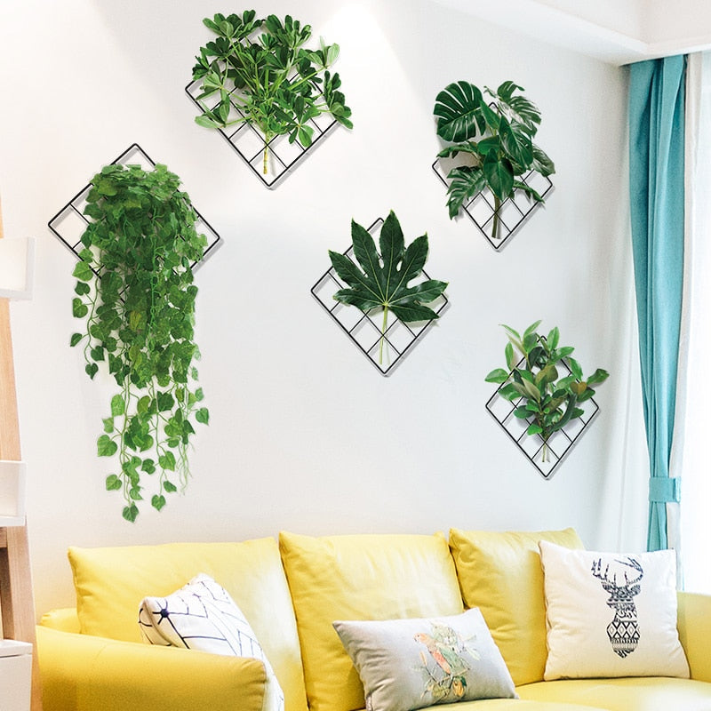 3D Nature Wind Green Plant Wall Sticker | Bowlift