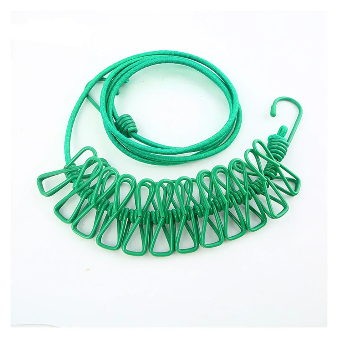 Windproof Non-Slip Elastic Multi-Clip Travel Clothesline | Bowlift