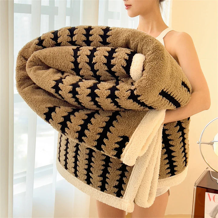 BowLift | Velvory | Extra Thick Cozy Blanket | Super Soft Flannel & Velvet Blanket | Skin Friendly, Fluffy & Warming | Luxury Blanket for Bed, Sofa & Travel