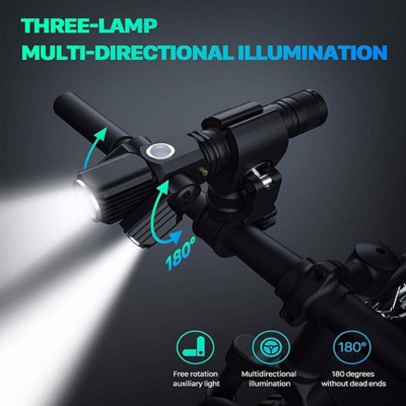 BowLift | Three Head Rechargeable Rotatable Flashlight
