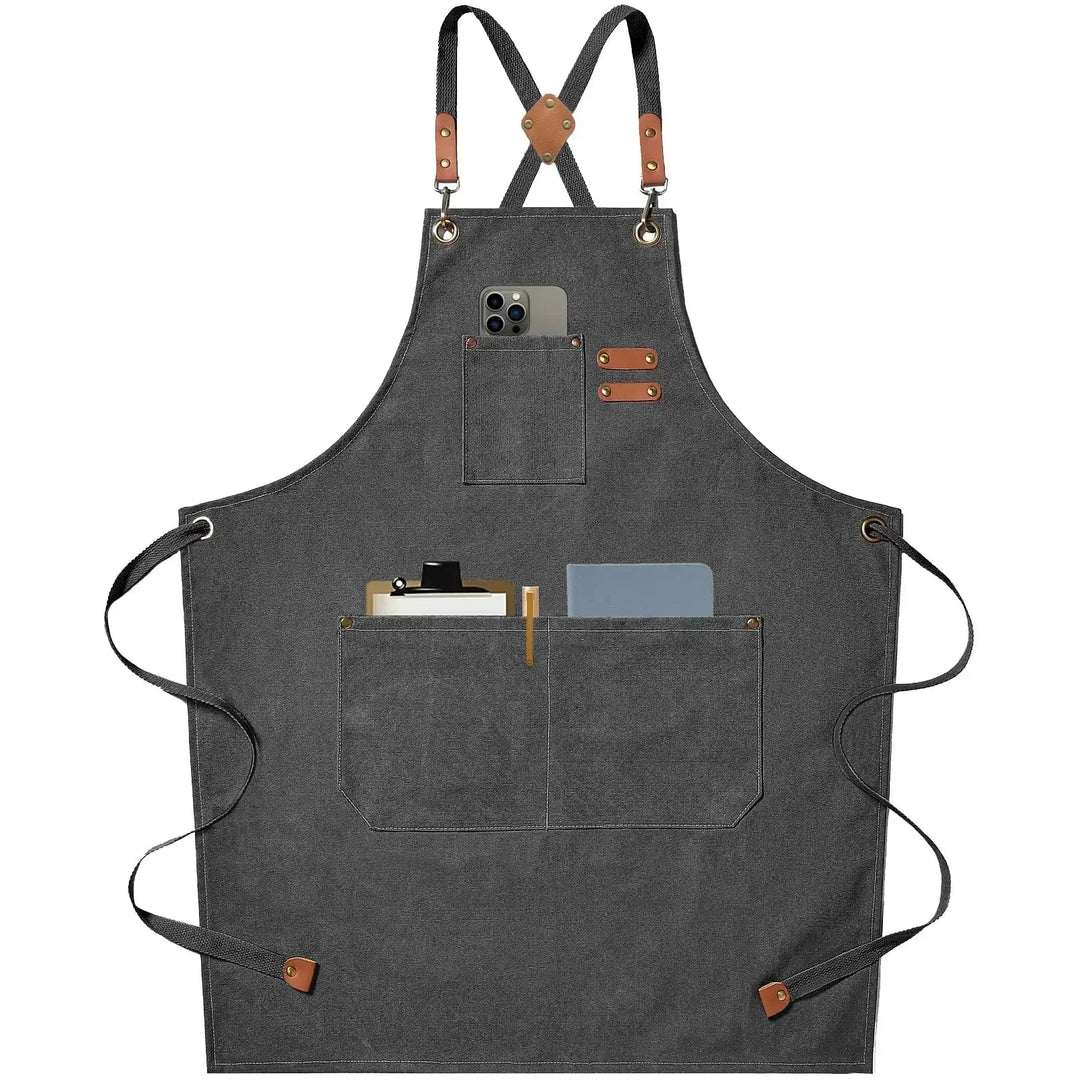 Canvas apron with pockets, adjustable, Unisex | Bowlift