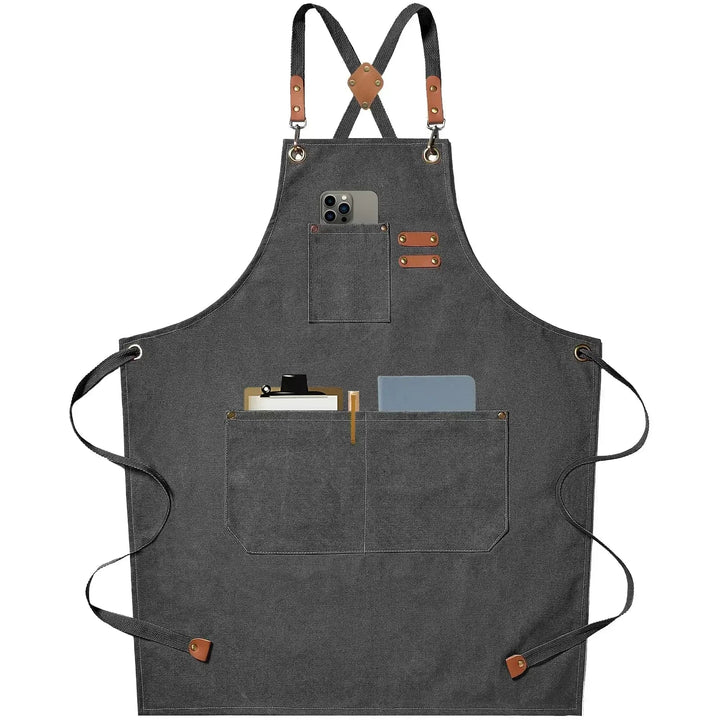 Canvas apron with pockets, adjustable, Unisex | Bowlift