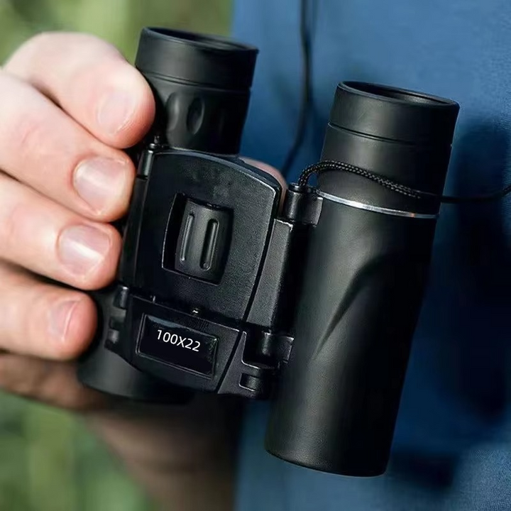 BowLift | Compact 100x22 HD Binoculars with Long Range BAK4 FMC Optics for Hunting, Sports, Camping, and Travel