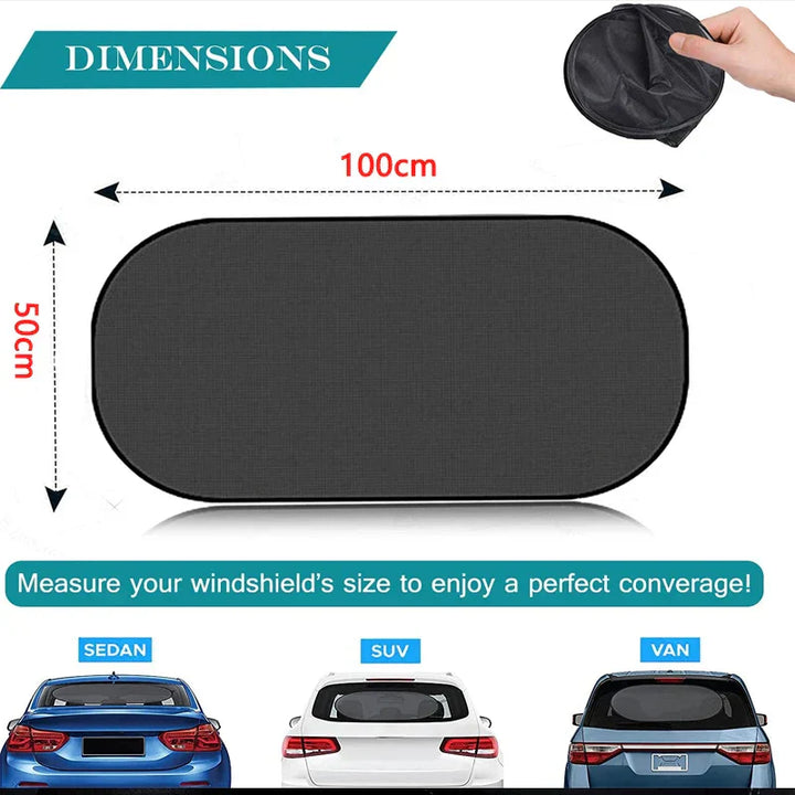 BowLift | AutoShade UltraMesh Set | UV protection & heat blocker | For front & rear windscreen | Universally suitable