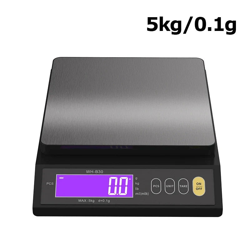 BowLift | 5 kg/0.1 g and 10 kg/1 g digital electronic kitchen scale, LCD display, fully waterproof stainless steel weighing tool for baking