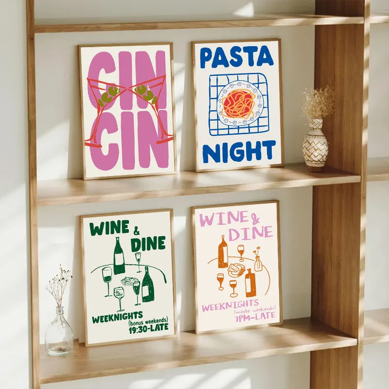 Cin Cheers Wall Art – Aesthetic Cocktail Poster Print | Bowlift