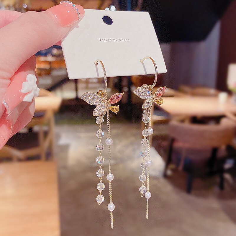 BowLift | Elegant Flower Long Chain Earrings