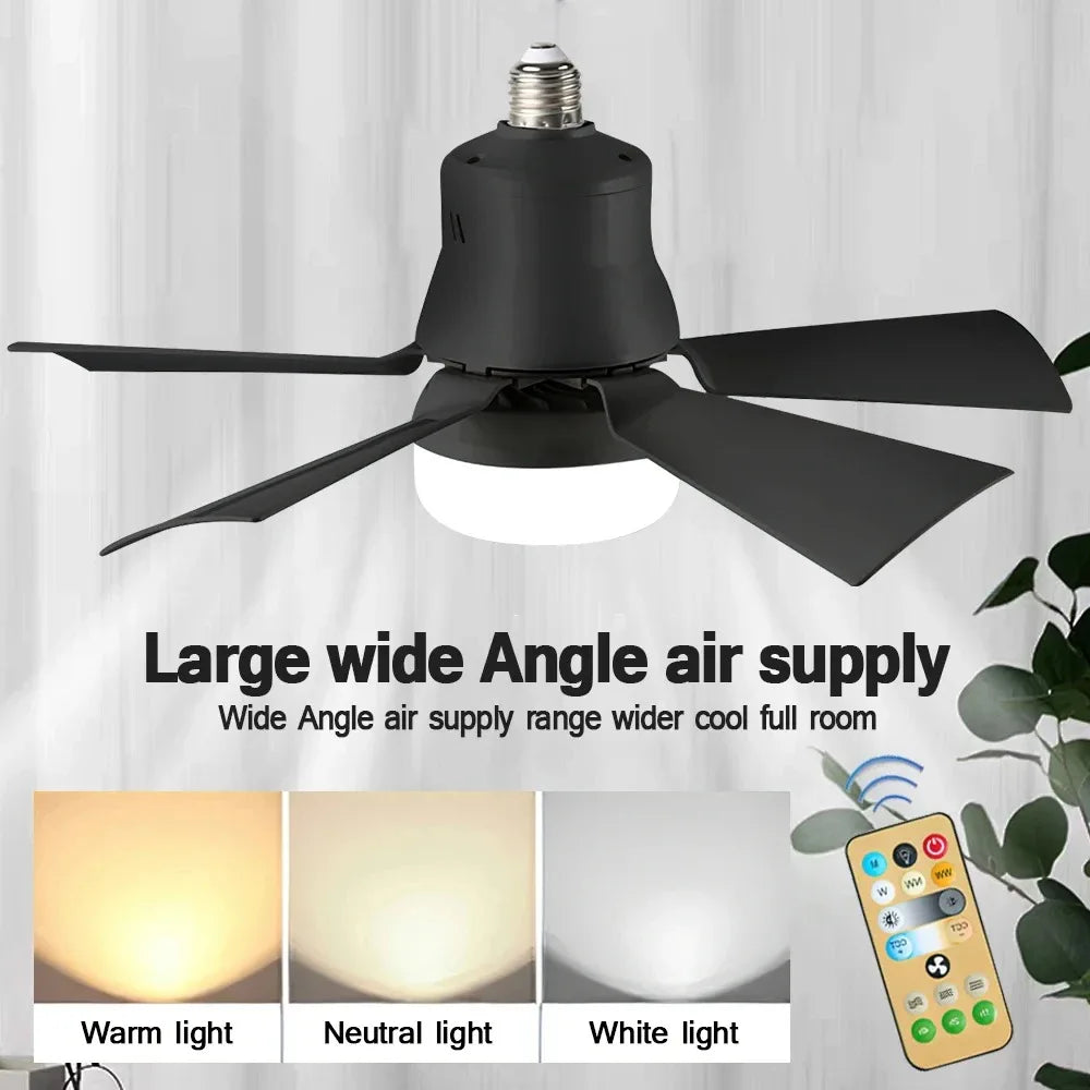 30W E27 Ceiling Fan Light with Remote - LED Dimming Function, Intelligent Silent Fan for Bedroom & Living Room | Bowlift