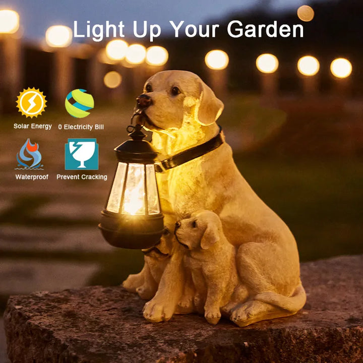 BowLift | Solar-Powered Outdoor Resin Dog Statue Lamp