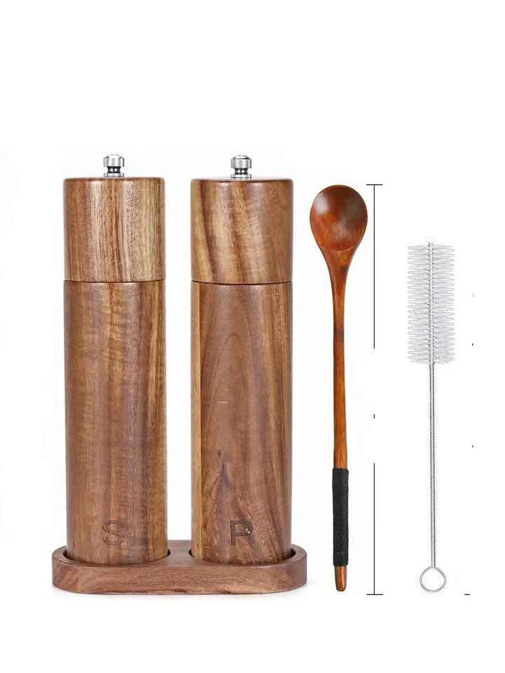 BowLift | WoodSpice – Luxury Wooden Pepper & Salt Mill Set with Tray