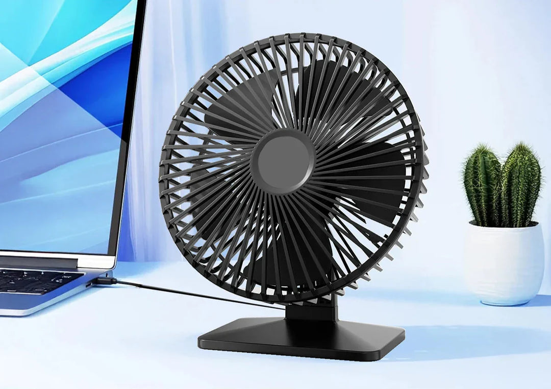 Mira Oscillating USB Fan – Quiet, Compact & 4 Speeds for Desks and Nightstands | Bowlift