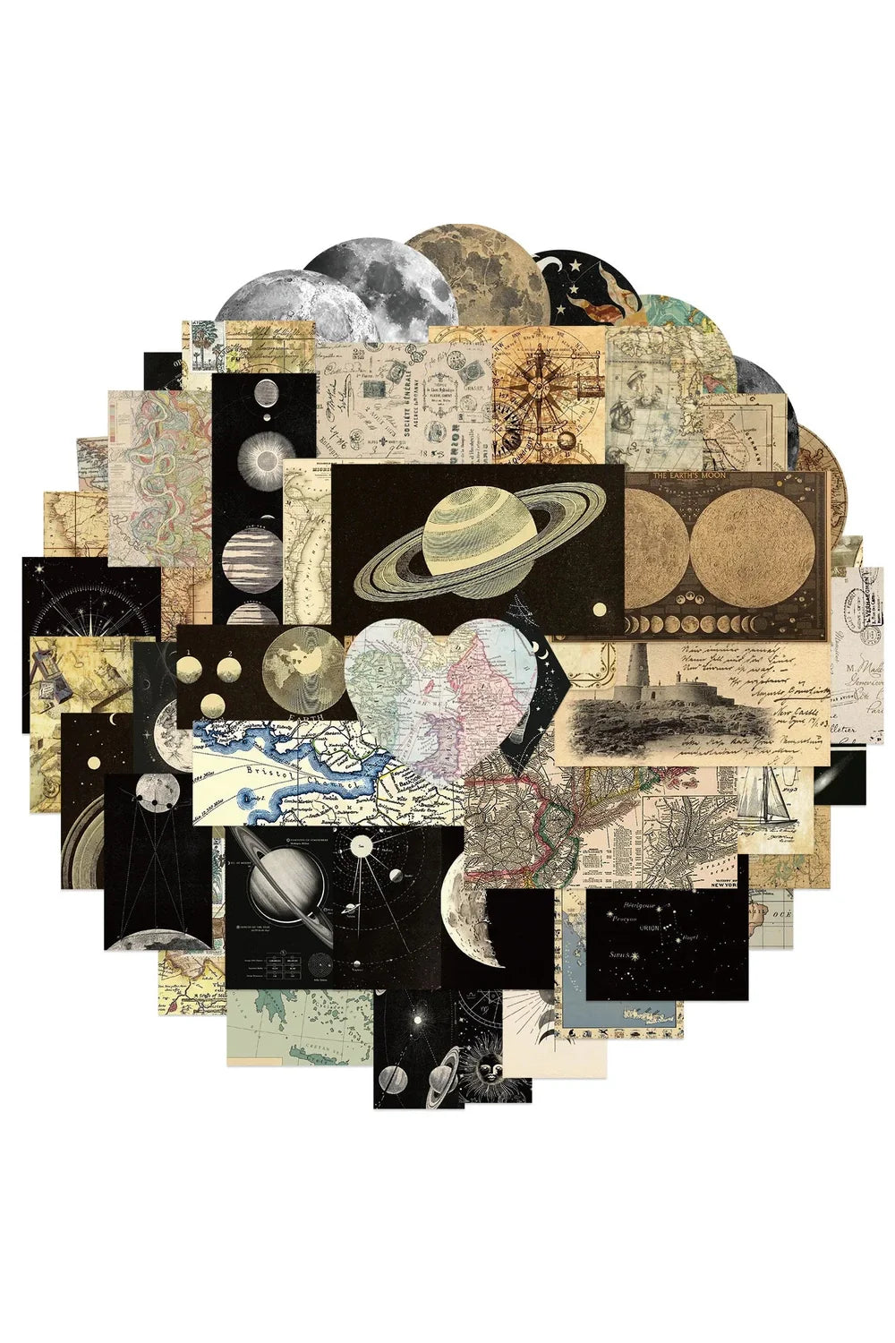 Planet map scrapbooking stickers | Bowlift
