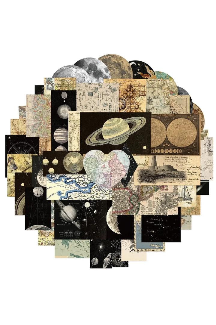 Planet map scrapbooking stickers | Bowlift