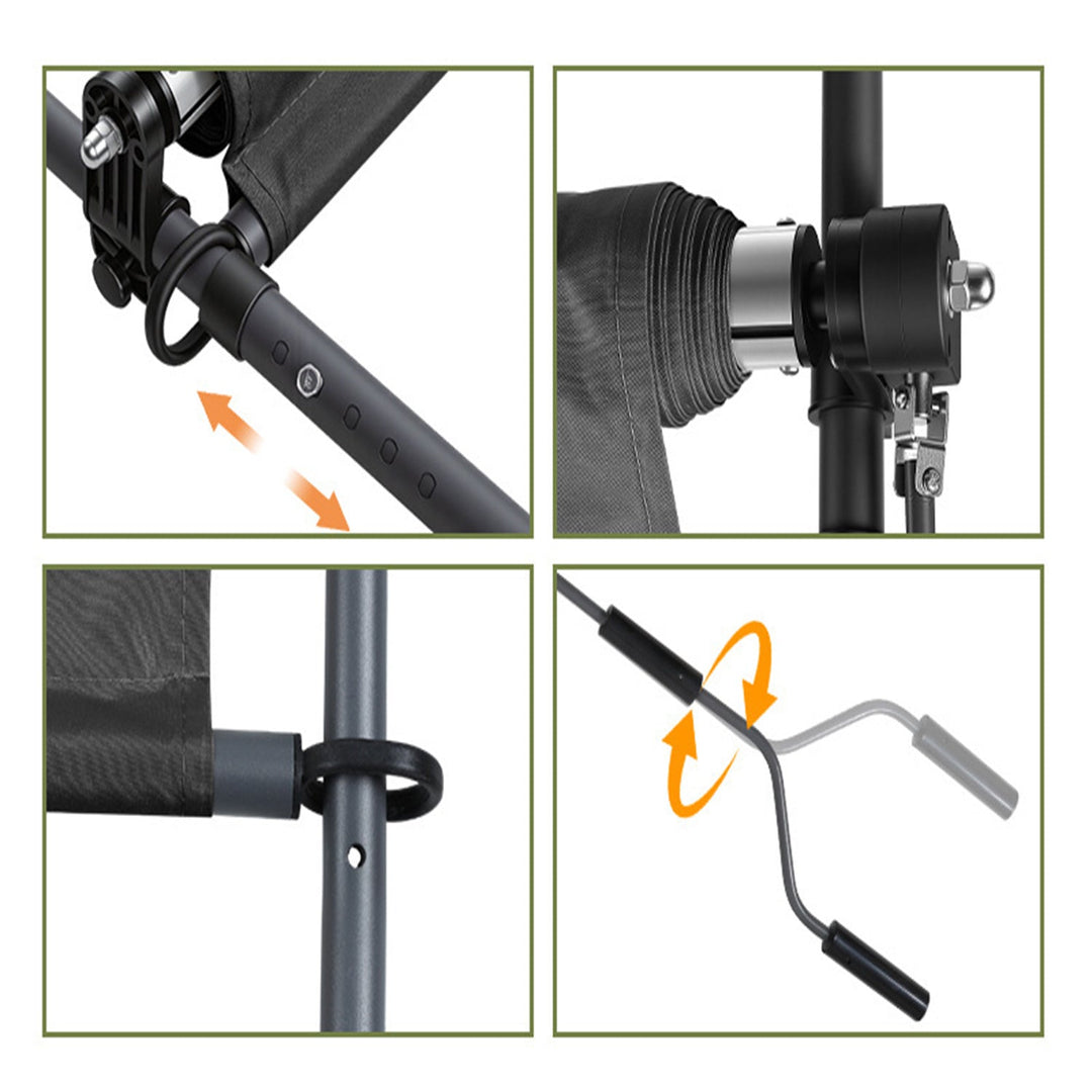 Klemm awning vertical awning with hand crank without drilling | Bowlift